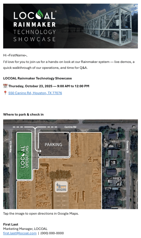 RAINMAKER Showcase Email